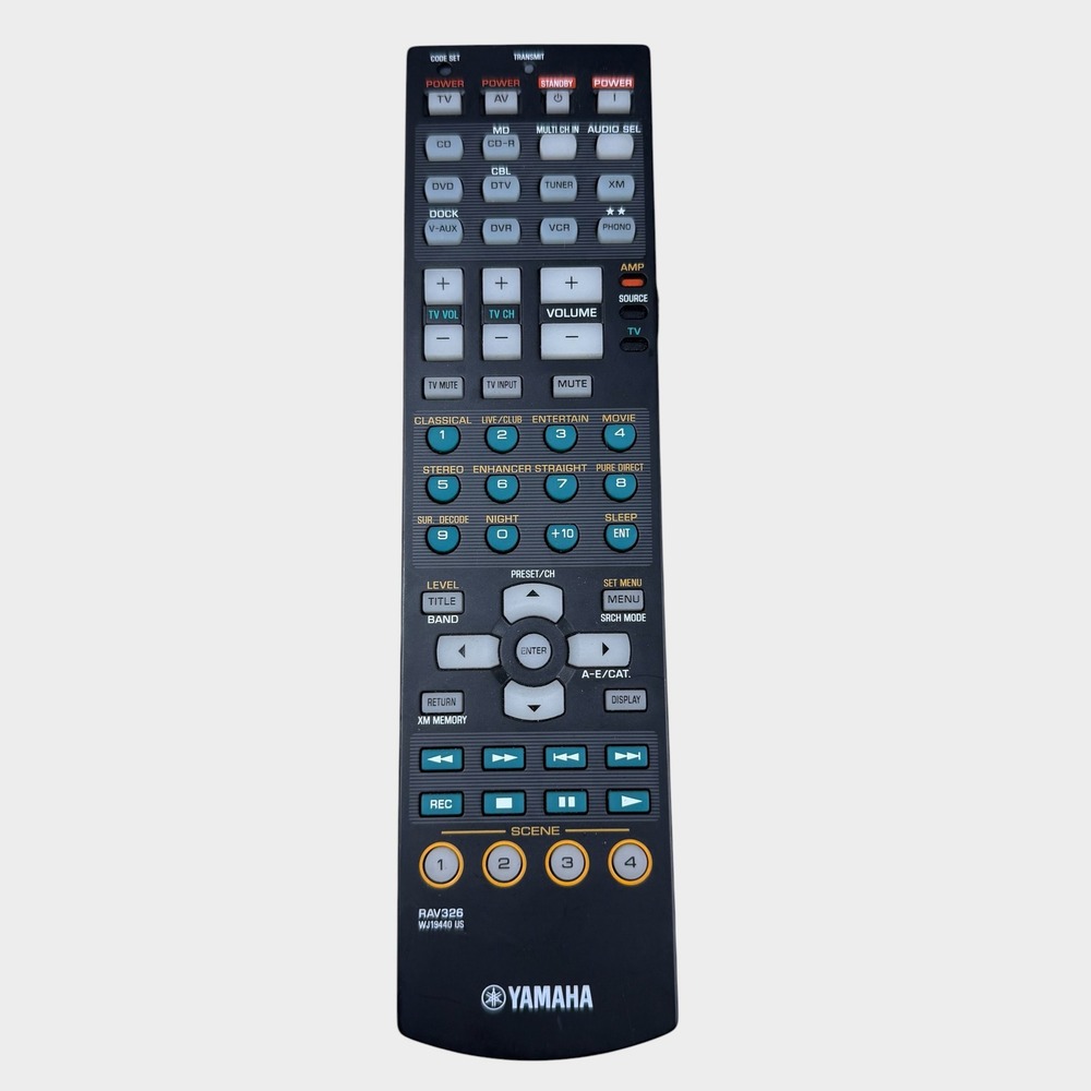 Yamaha RAV326 WJ19440 US Audio Video Receiver Remote Control Black OEM